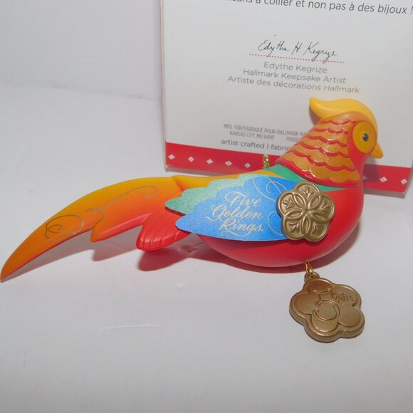 Hallmark Keepsake Christmas Ornament #5 FIVE GOLDEN RINGS 5th in Series 2015 - Picture 8 of 9